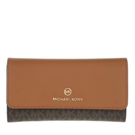 michael michael kors leather trifold flap wallet|Michael Kors large trifold wallet.